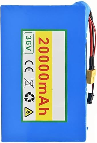 Batteria per bicicletta elettrica 36V 20Ah, batteria di ricambio per bicicletta elettrica 36V 20Ah 10S2P con BMS integrato e caricabatteria per motore per scooter elettrico da 200W-1500W XT60+DC