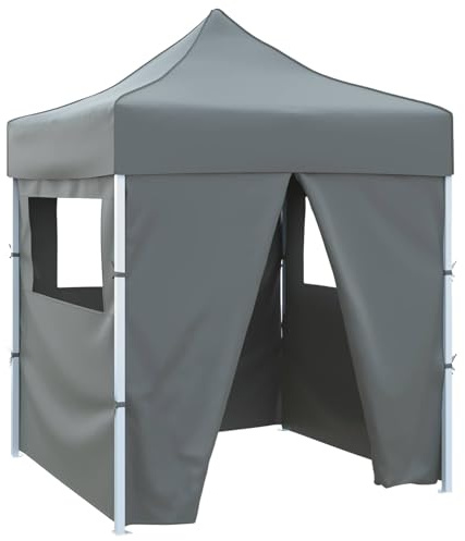 vidaXL Party-Zelt Anthrazit 200 x 200 x 315 cm Oxford-Stoff, Gartenpavillon, modernes Freiluftzelt, tragbares Partyzelt, Hochzeitszelt, Grillunterstand, Markt-Gazebo