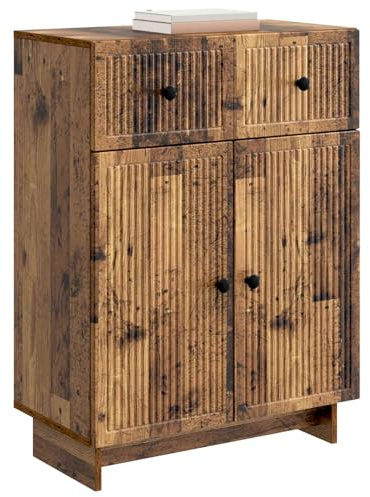vidaXL Sideboard Altholz 66 x 34,5 x 90 cm Holzwerkstoff, Wohnzimmer, Vintage Sideboard, rechteckig, viel Stauraum, stylisches Möbelstück aus Holz für die Speisekammer