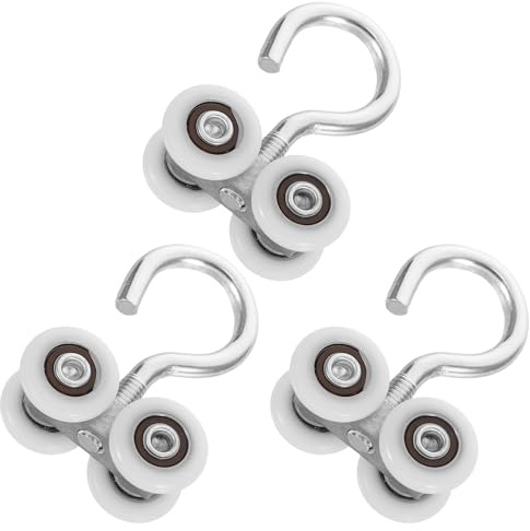 ELEOUTI Ganci per Tende da Bagno in Lega di Zinco Argento 3 Pezzi, Resistenti All'usura e Versatili, per Tende da Sole e Drappeggi in Serra o Spazi Interni Confortevoli