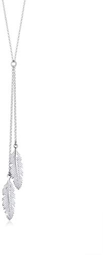 Elli Halskette Damen Y-Kette Feder Anhänger Filigran in 925 Sterling Silber
