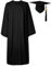 GraduatePro Graduation Gown and Cap Set for Adults 2022/2023 Hat Unisex Matte University High School Women Teen Bachelor Black 45=XS
