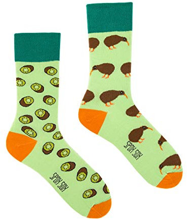 Spox Sox Casual Unisex - lustige, verrückte, bunte Socken für Damen und Herren, Gr. 36-39, Kiwi