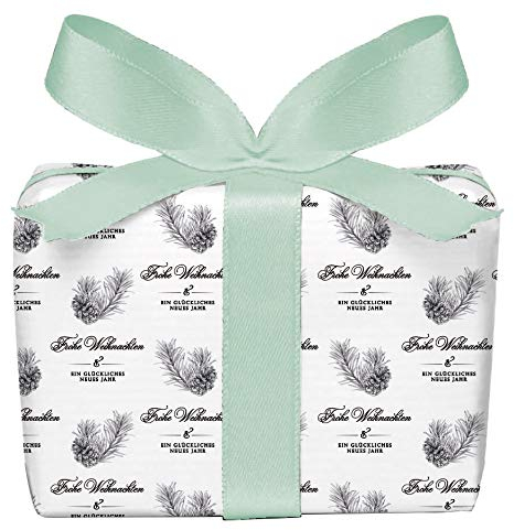 5er-Set Weihnachts Geschenkpapier Bögen TANNENZAPFEN & ZWEIGE in SCHWARZ WEIß zu Weihnachten & Adventszeit • Weihnachtspapier für Geschenke, Adventskalender u.v.m. (Format : 50 x 70 cm)