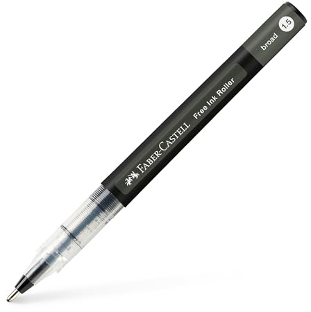 Faber-Castell - Tintenroller Free Ink Schwarz 0,2 mm | Rollerball mit dokumentenechter Tinte und Free Ink System für Schule, Büro und Notizen