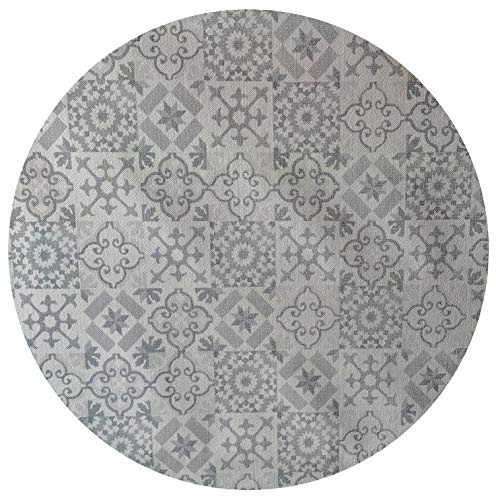Garden Classic Gartentischdecke Outdoortischdecke Tischdecke Rund Oval Keramik Hellgrau Rund 80 cm abwaschbar