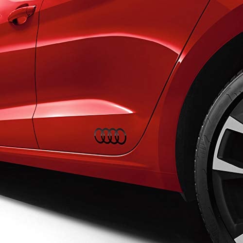 Audi 8W0064317FY9B Dekorfolie Ringe Schriftzug Logo brillantschwarz, Schwarz