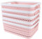 STARVAST Lot de 5 Panier de Rangement en Plastique avec Poignées, Petit Boîte de Rangement Organisateur, Corbeille de Rangement Portable pour Cuisine, Bureau, Salle de Bain - 286 x 220 x 110MM, Rose