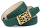 Anthoni Crown Damen Ledergürtel Gürtel, Grün, 95