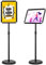 COSTWAY Infoständer höhenverstellbar, Informationsständer DIN A3, Plakatständer drehbar und schwenkbar, Kundenstopper Präsentationsständer Werbeständer (Schwarz, A3)