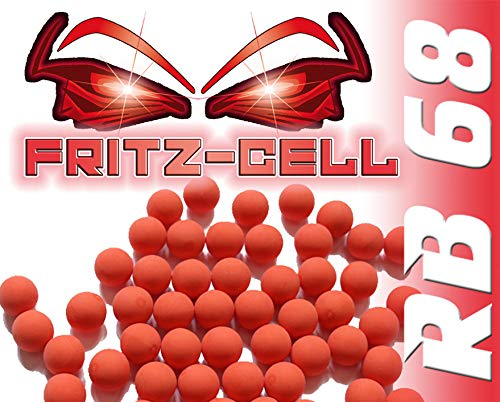 500 x Rubberballs Cal.68 orange Gummigeschosse Fritz-Cell kompatibel mit T4E HDS68