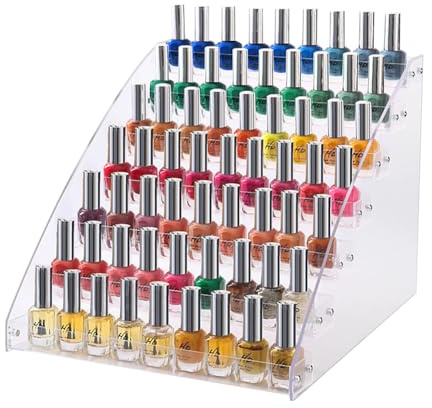 Cocoarm Nagellack Organizer Nagellack Ständer 7-Stufiger Nagellack Halter Acryl Transparente Nagellack Regal Make-up Aufbewahrung Kosmetik Display Nagellack Organisator, 31 x 31 x 25 cm