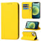 Copmob Phone Case iPhone 13 Mini,Flip Genuine Leather Wallet Case,[4 Slots][Magnetic closure][With Lanyard],Protective Cover Case for iPhone 13 Mini - Yellow