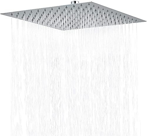 Xixitaihao Rain Shower Head 10 inch, 304 Stainless Steel Large High Pressure Square Rainfall Showerhead for Bathroom, Easy to Install, Awesome Shower Experience