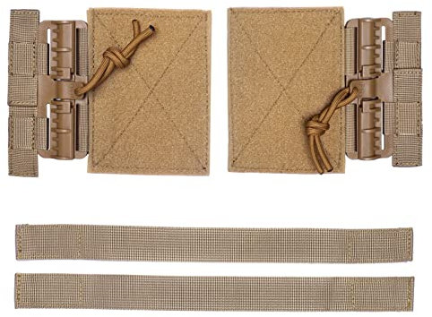 Aekvinks Tactical MOLLE Vest Quick Release Cummerbund Buckle Set Fast Fit Side Belt Straps Cummerbund Compatible with JPC CPC NCP XPC 420 Vest Khaki, Khaki, 13.5x16.8cm