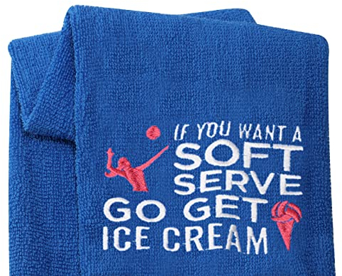 LEVLO Bestickte Volleyball-Handtücher mit Aufschrift If You Wanted A Soft Serve You Should Have Gone for Ice Cream Towels Volleyball Sport Lovers Gifts (If You Wanted A Soft Serve)