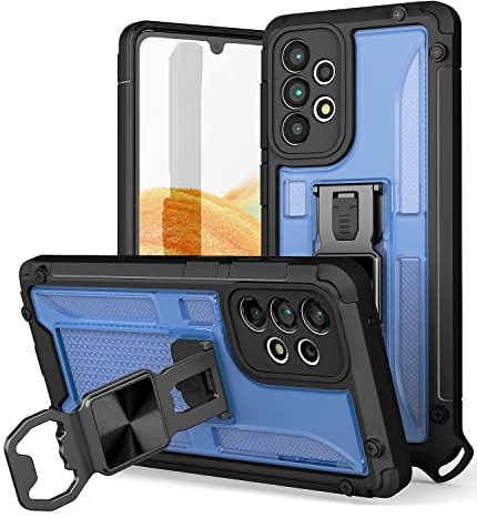 Goospery Bottle Opener Ring Case Designed for Galaxy A33 Case with Sturdy Magnetic Kickstand and Stand Car Mount Heavy Duty Protection Drop Cover, Blue