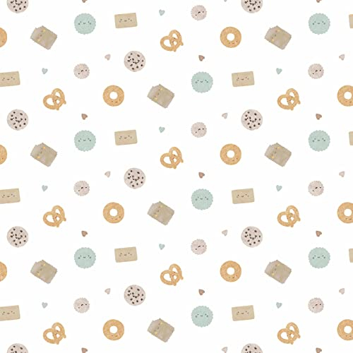 Stoff Meterware Kinderstoff Jerseystoff - 1 Meter, Jersey, Nähen, Kinder, Baby, Jungen, Mädchen, Bekleidung, Shirt (Kekse Cookies)