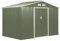 Outsunny Casetta da Giardino 4.9 m² con Fondazione, 4 Prese d'Aria e 2 Porte Scorrevoli, Capanno Porta Attrezzi in Lamiera d'Acciaio, 277x195x192 cm, Verde