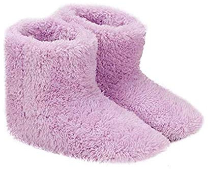 Zapatillas con calefacción USB Calefacción Zapatillas de invierno cálidas Plantillas de calefacción Zapatos calientes eléctricos para las mujeres Buena noche Dormir Calentador 5V - Rosa