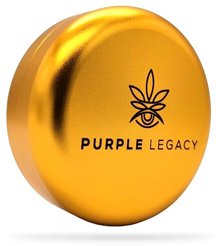PURPLE LEGACY Boîte en aluminium - Étanche aux odeurs, à l'air et à l'eau - 5 couleurs - Parfait pour la poudre, les herbes, les pilules et le thé - 5,5 x 2,4 cm - 44 g (doré)