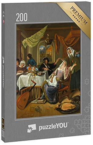 puzzleYOU: Puzzle 200 Teile „Jan Steen - Der aufgelöste Haushalt“