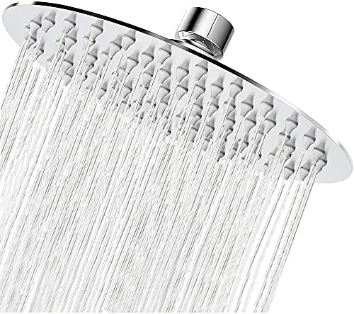 Duschkopf Regendusche 20x20cm, Regenduschkopf 8 Zoll Rund aus Edelstahl, Selbstreinigende Regendusche Brausekopf Quadratisch, Chrom