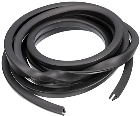 sourcing map U-Kanal-Kantenverkleidung, 2,5 m lang, Gummidichtung, Kantenschutz, flache Passform für 4,5–5 mm Kanten, (23/64 Zoll B x 7/16 Zoll H) schwarz