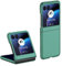 EASSGU Coque en Silicone Adaptée pour Motorola Moto Razr 40 Ultra (6.9 inches), Étui de Téléphone Résistante Aux Chutes et Aux Rayures - Vert foncé