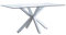 Home Heavenly® - Mesa Comedor Cristal Templado Transparente Xian, 160x90 cm, Patas Metal Doble X. (160x90 cm, White)