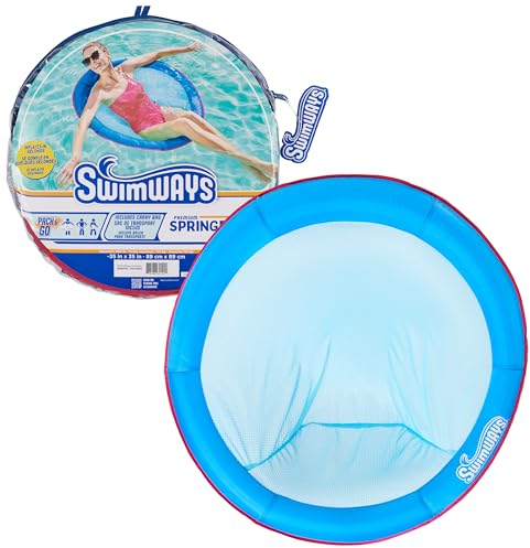 SwimWays Spring Float Premium Papasan Pool Liege für Schwimmbad, Aufblasbare Poolschwimmer Erwachsene mit Schneller Inflation ab 15 Jahren