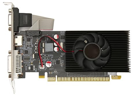 4 GB DDR3-Grafikkarte, 28 Bit 700/1400 MHz DVI HD VGA PCI Express X16 3.0 Gaming-Grafikkarte für PC-Gaming, mit Lüfter für Büro und Gaming