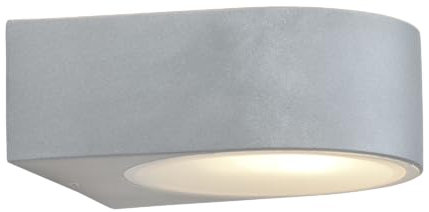 Lightbox Basic Außen Wandlampe - 7 x 17 x 19 cm - titanfarbene Outdoor Wandleuchte mit Regenschutz aus mattem Glas & Up/Down Light - spritzwassergeschützt (IP44) - E27, max. 60 W - aus Metall/Glas