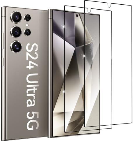 ivoler [2 Pack Tempered Glass Screen Protector for Samsung Galaxy S24 Ultra 6.8 5G 2024 Released [ Not for Galaxy S24 Plus & S24 6.1], Protector Screen with Transparent HD Clear Anti-Scratch