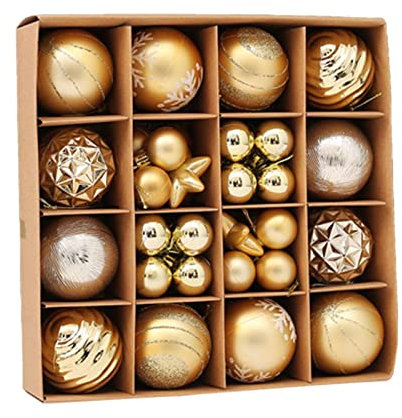 42 Teiliges Weihnachtskugeln Set, Weihnachten Bruchsicher Kunststoff Weihnachtsbaumkugeln,Christbaumkugel-Ornamente mit Kiefernzapfen für Weihnachtsbaum, Festival Neujahr Dekor 2023 (F)