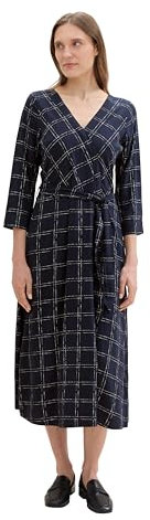 TOM TAILOR 1043685 Vestido, 35889-Delicate Navy Check Design, 42 para Mujer