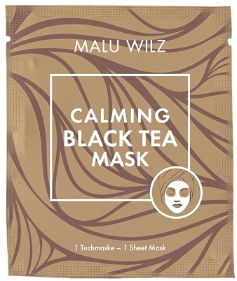 Malu Wilz Calming Black Tea Mask I Beruhigende Feuchtigkeits Gesichtsmaske I Gesichtspflege gegen irritierte Haut mit Hyaluronsäure & schwarzem Tee
