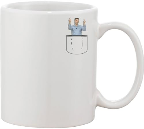 Mug en céramique Mr Shapiro en poche Doigt d'honneur Blanc