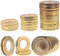 Vorhangringösen, 32 Stück, Innendurchmesser, 40 mm, Gardinen-Abstandshalter, Drapier-Druckknöpfe, Nanoskala, geräuscharm, römischer Ring, kommerzielle Vorhänge, Vorhangösen (helles Gold)