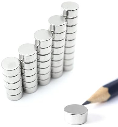 PACKIVO Neodym Magnete ⌀ 10 x 5 mm - 5 Stück Kleine Magnete Scheibenmagnete extra stark rund mini Magnet Magnettafel Pinnwand Kühlschrank Schwarzes Brett Whiteboard Basteln Handwerk Fotos Büro