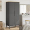 Willood Haushaltsschrank Kleiderschrank mit viel Freiraum Floro Grau 77x53x171 cm Massivholz Kiefer
