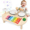 Apritsce Kinder Trommel Set, Musik Kinderspielzeug Aus Holz, Musikinstrumente Baby Set mit Xylophon, Montessori Schlagzeug Spielzeug ab 1 2 3 Jahr, für Ostern Weihnacht Geschenk