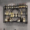 ZHFF Porte - Bouteille de vin Mural, Porte - Bouteille de vin Mural avec présentoir, Porte - vin en métal, Porte - vin Mural, Affichage créatif de vin Mural, Étagère Murale,Noir,100cm