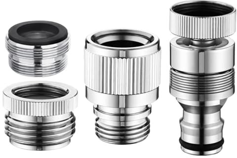 Hangsu 4Pcs Stainless Steel Sink Faucet Quick Connectors Adapters For Garden Hose And Dishwasher Use Shower Hose Attachment