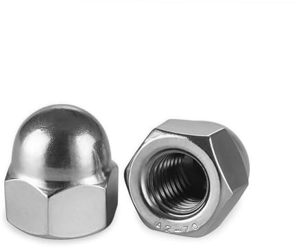 Drenky 25 Stück Hutmuttern M6 Edelstahl A2 V2A DIN 1587 Hutmuttern M6 Silber Kappenmuttern Sechskant Hutmuttern Rostfreier für Schrauben, Gewindebolzen, Gewindestangen