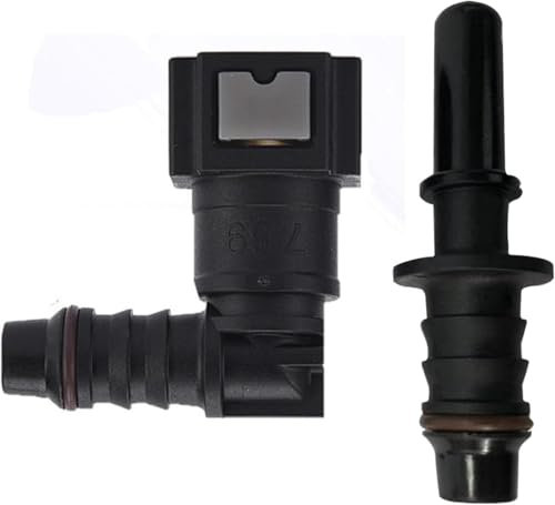 Alrens Raccords Rapides Carburant 9.89-ID8 Set 1 Coudé + 1 Raccord Mâle Droit Connecteurs Durite Essence Diesel 8mm Raccords Tuyau Carburant Voiture Moto, Raccords Anti-fuite, Rapide et Durable
