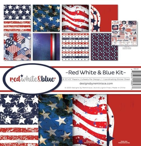 Reminisce Red White and Blue Scrabook Collection Kit