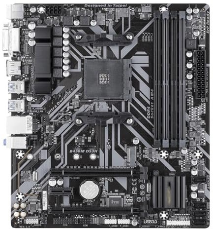 Placas Base de Ordenador Fit For Gigabyte GA-B450M DS3H for AMD AM4 Ryzen 3/5/7/9 1.º, 2.º, 3.º Athlon USB3.1 HDMI M.2 B450 Micro-ATX