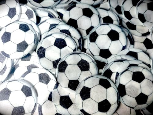 Toppercake Edible Wafer Football Cupcake Topper Cake Decoration 37mm (pack of 24)