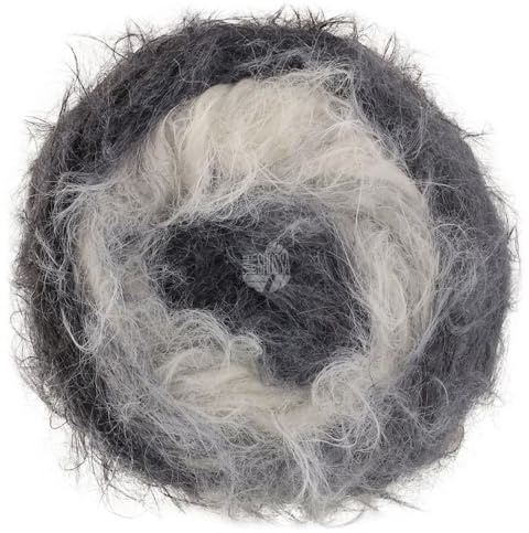 LANA GROSSA Basta Mista | Fake Fur Look, locker verzwirnter Franseneffekt & Merinofasern | Handstrickgarn aus 50% Schurwolle & 50% Polyamid | 50g Wolle zum Stricken & Häkeln | 100m Garn FB 109